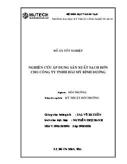 Đồ án Nghiên cứu áp dụng sản xuất sạch hơn cho công ty TNHH Hài Mỹ Bình Dương