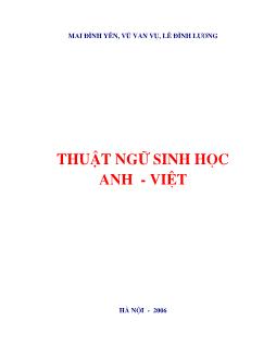 Ebook Thuật ngữ sinh học Anh - Việt