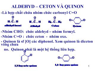 Bài giảng Aldehyd – ceton và quinon