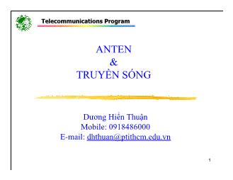 Bài giảng Anten & truyền sóng