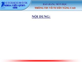 Bài giảng Thông tin vô tuyến nâng cao - Hệ thống mimo