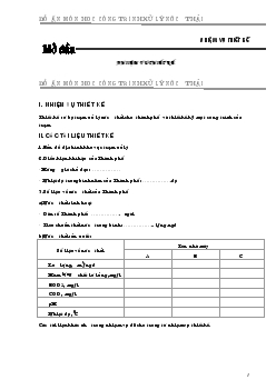 Bản mẫu Thiết kế sơ bộ trạm xử lý nước thải cho thành phố và thiết kế kỹ một công trình của trạm