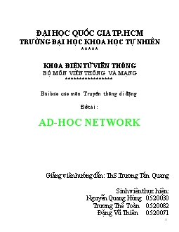 Báo cáo Ad-Hoc network