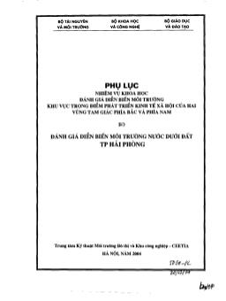 Báo cáo Đánh giá diễn biến môi trường nước dưới đất thành phố Hải Phòng