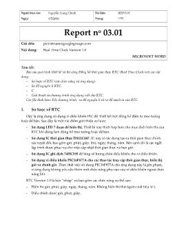 Báo cáo Quá trình thiết kế và thi công Đồng hồ thời gian thực RTC (RealTime Clock)