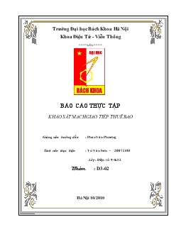 Báo cáo Thực tập Khảo sát mạch giao tiếp thuê bao