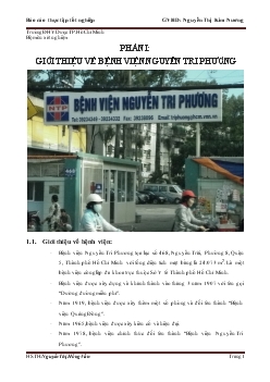 Báo cáo thực tập tại Bệnh viện Nguyễn Tri Phương