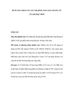 Bước đầu khảo sát giá trị hình ảnh cộng hưởng từ của rò hậu môn