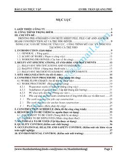Chuyên đề Đóng cọc ván bê tông dự ứng lực, công trình mũ cọc và dầm neo tại sông cá trê nhỏ