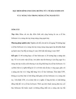 Đặc điểm hình ảnh cộng hưởng từ u tế bào schwann và u màng não trong màng cứng ngoài tủy