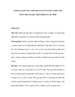 Đánh giá kết quả tiêm botulinum toxin A điều trị song thị do liệt thần kinh vi cấp tính