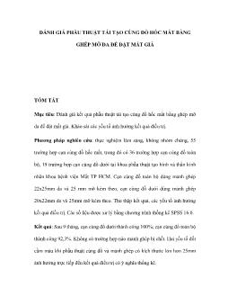 Đánh giá phẫu thuật tái tạo cùng đồ hốc mắt bằng ghép mỡ da để đặt mắt giả