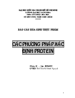 Đề tài Các phương pháp xác định protein