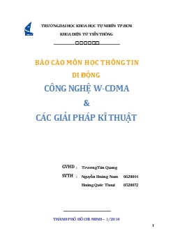 Đề tài Công nghệ W-CDMA và các giải pháp kĩ thuật