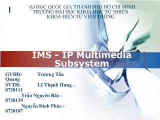 Đề tài IMS - IP Multimedia Subsystem