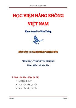 Đề tài Mobile positioning