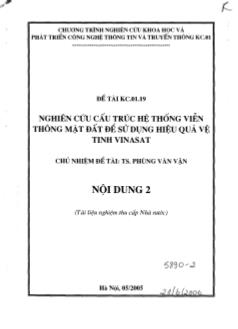 Đề tài Nghiên cứu cấu trúc hệ thống viễn thông mặt đất để sử dụng hiệu quả vệ tinh Vinasat - Tiêu chuẩn kỹ thuật các trạng mặt đất tương ứng với các loại hình dịch vụ yêu cầu và tiêu chuẩn giao diện kết nối