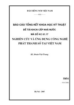 Đề tài Nghiên cứu và ứng dụng công nghệ phát thanh số tại Việt Nam