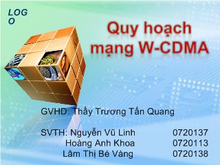 Đề tài Quy hoạch mạng W-CDMA