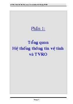 Đề tài Thiết kế bộ thu anten parabol cho hệ thống TVRO