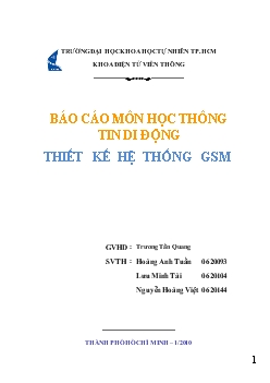 Đề tài Thiết kế hệ thống GSM