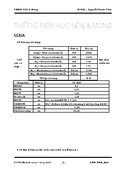 Đề tài Thiết kế môn học nền và móng (bài tham khảo 8)