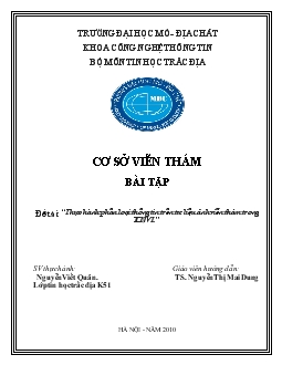 Đề tài Thực hành phân loại thông tin trên tư liệu ảnh viễn thám trong ENVI