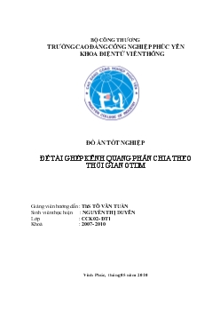 Đồ án Ghép kênh quang phân chia theo thời gian OTDM