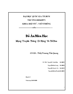 Đồ án Hệ thống mạng WCDMA