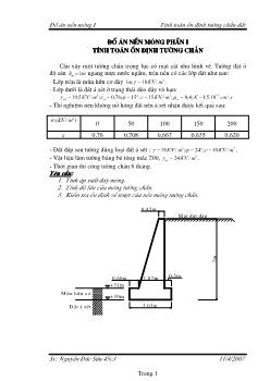 Đồ án Nền móng (3 phần)