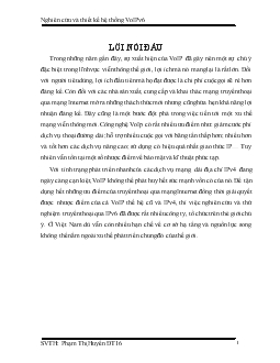 Đồ án Nghiên cứu, thiết kế hệ thống VoIPv6