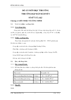 Đồ án Thi công đập đất đầm nén