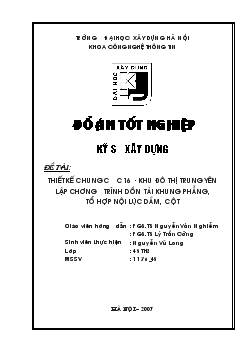 Đồ án Thiết kế chung cư C16 - Khu đô thị trung Yên Lập chương trình dồn tải khung phẳng, tổ hợp nội lực dầm, cột