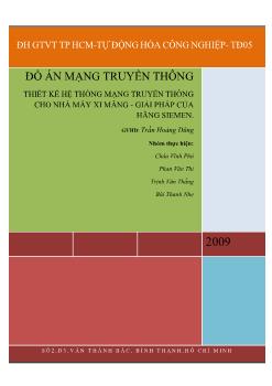 Đồ án Thiết kế hệ thống mạng truyển thông cho nhà máy ximăng- Giải pháp của hãng Siemen
