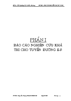 Đồ án Thiết kế tuyến đường E - F