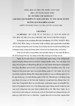 Dự án nâng cấp quốc lộ 7 - Lập báo cáo nghiên cứu khả thi đầu tư xây dựng tuyến đường quy hai điểm A15-B15