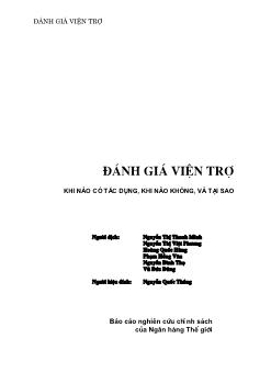 Ebook Đánh giá viện trợ: Khi nào có tác dụng, khi nào không, và tại sao