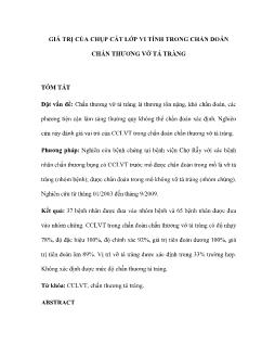 Giá trị của chụp cắt lớp vi tính trong chẩn đoán chấn thương vỡ tá tràng