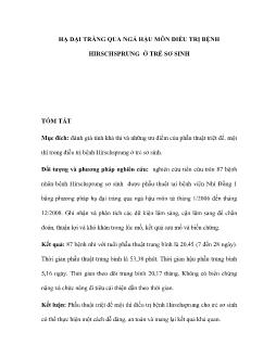 Hạ đại tràng qua ngả hậu môn điều trị bệnh hirschsprung ở trẻ sơ sinh