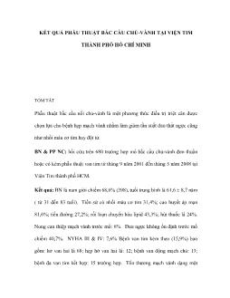 Kết quả phẫu thuật bắc cầu chủ-vành tại viện tim thành phố Hồ Chí Minh