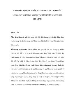 Khảo sát bệnh lý thiếu máu thần kinh thị trước liên quan đái tháo đường tại bệnh viện mắt thành phố Hồ Chí Minh