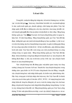 Khóa luận Chuyên chở hàng hoá xuất nhập khẩu bằng đường hàng không tại Vietnam Airlines, thực trạng và giải pháp