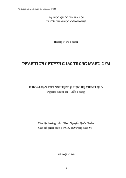 Khóa luận Phân tích chuyển giao trong mạng GSM