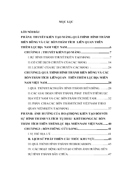 Khóa luận Thuyết kiến tạo mảng, cơ chế hình thành biển đông và các bồn dầu khí trên thềm lục địa miền nam Việt Nam
