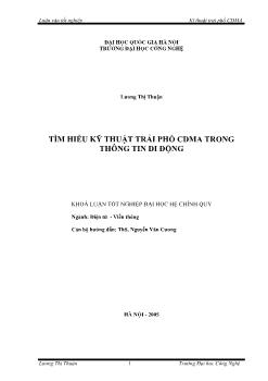 Khóa luận Tìm hiểu kỹ thuật trải phổ CDMA trong thông tin di động