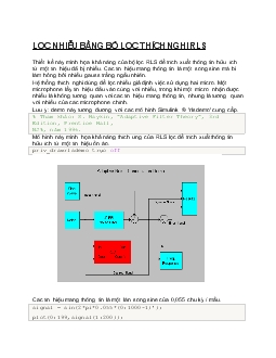 Lọc nhiễu bằng bộ lọc thích nghi RLS