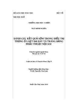 Luận án Đánh giá kết quả sớm trong điều trị thủng ổ loét dạ dày tá tràng bằng phẫu thuật nội soi