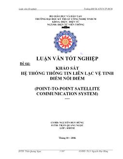 Luận văn Khóa luận Khảo sát hệ thống thông tin liên lạc vệ tinh điểm nối điểm