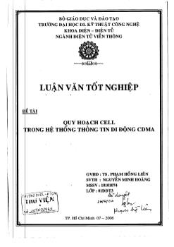 Luận văn Quy hoạch cell trong hệ thống thông tin di động CDMA