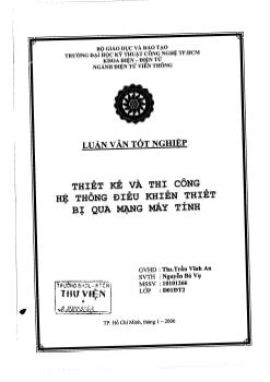 Luận văn Thiết kế và thi công hệ điều khiển thiết bị qua mạng máy tính